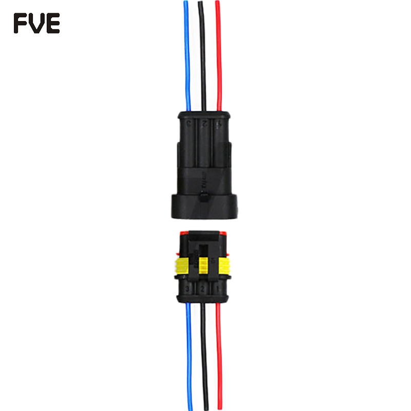 2-Pin Way Waterproof Automotive Electrical Connectors Plug With Wire Male Female Connector 1/2/3/4/5/6 pin For Car Motorcycle: Lavender / 20-29Pcs