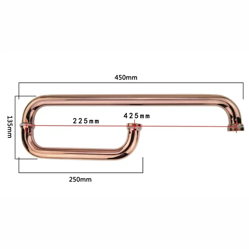 Rose Gold Douche Installatiesets Douche Glazen Klem Beugel Glazen Deurgreep Scharnier Behuizing Glazen Paneel Steunstang: AMBER