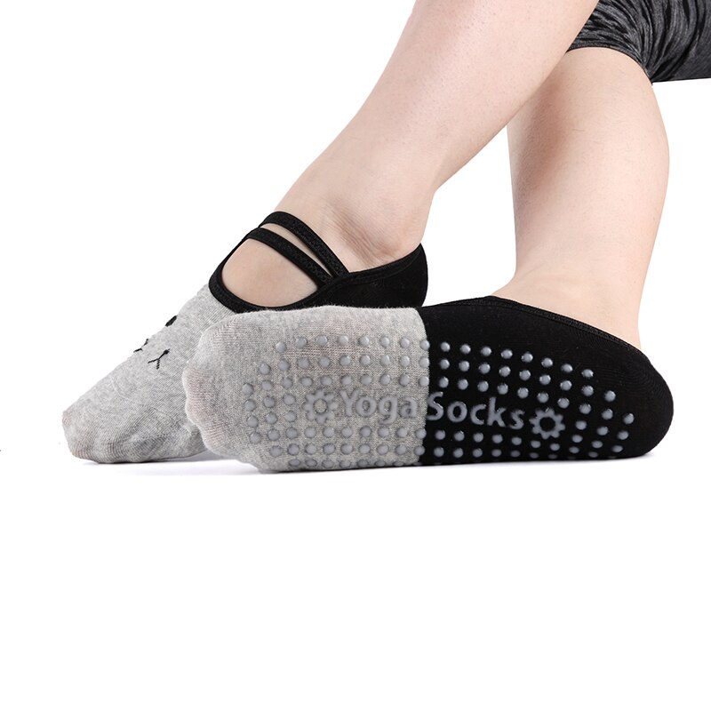 Sports girl Yoga Pilates Socks Cute Cat Grip Pilates Sox Fitness Non Skid Foot Cotton Foot Socken Dance Slippers Ballet