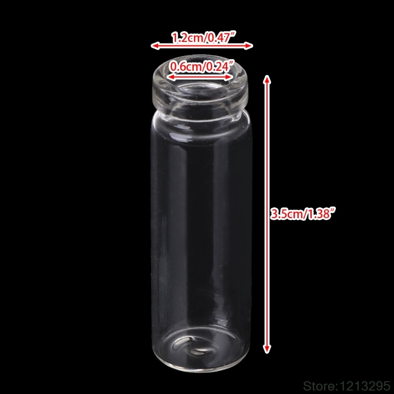 10Pcs 2ml Glass Plastic Stopper Bottle Wishing Bottles Vials DIY Wedding Party