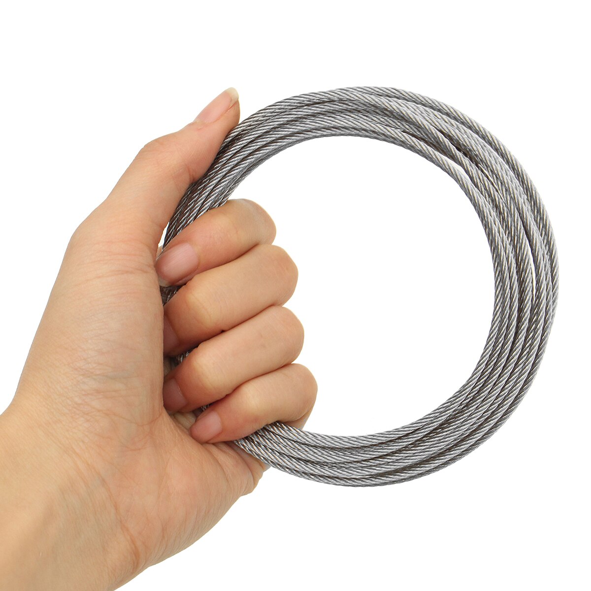 Stainless Steel Wire Rope Tensile Diameter 3mm Structure Cable Fishing Lifting Cable Clothesline 1M/ 5M/ 10M/15M/ 20M/25M