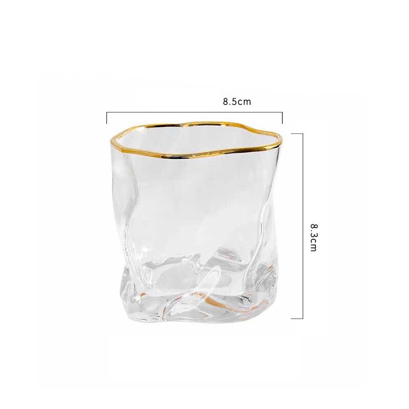 Crumple Whiskey Tumbler Glasses Cocktail Glasses Irregular Folds Verre Vodka Cups Personality Brandy Snifters Iced Mug: A / 2pcs