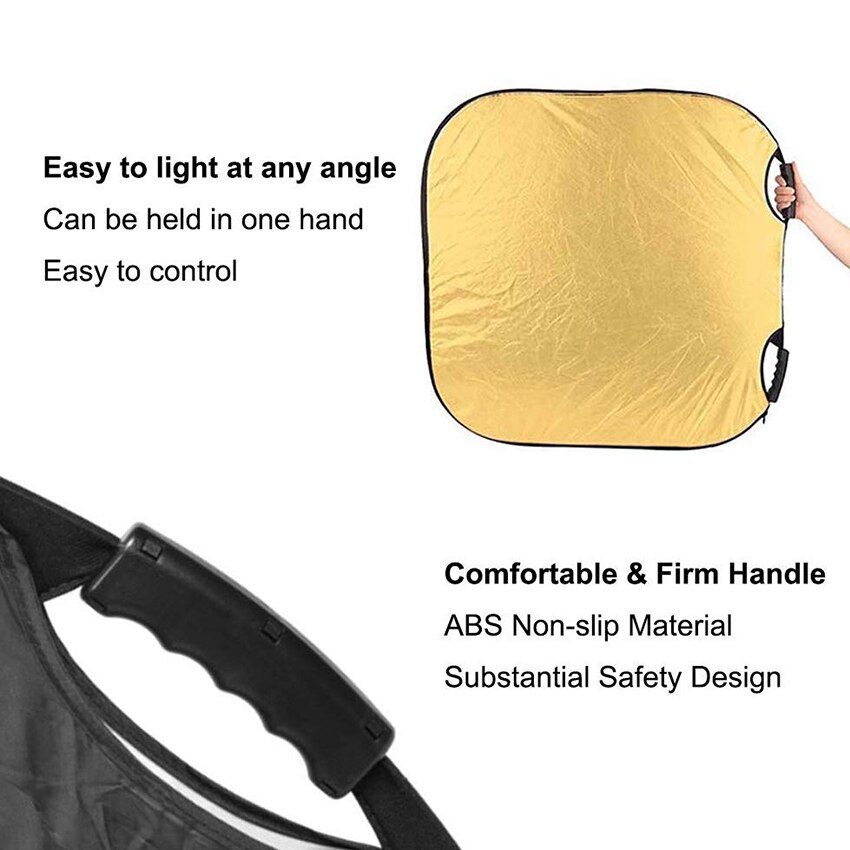Selens 80CM 5 en 1 réflecteur photographie réflecteur de lumière Portable avec étui de transport pour accessoires de studio photo de photographie