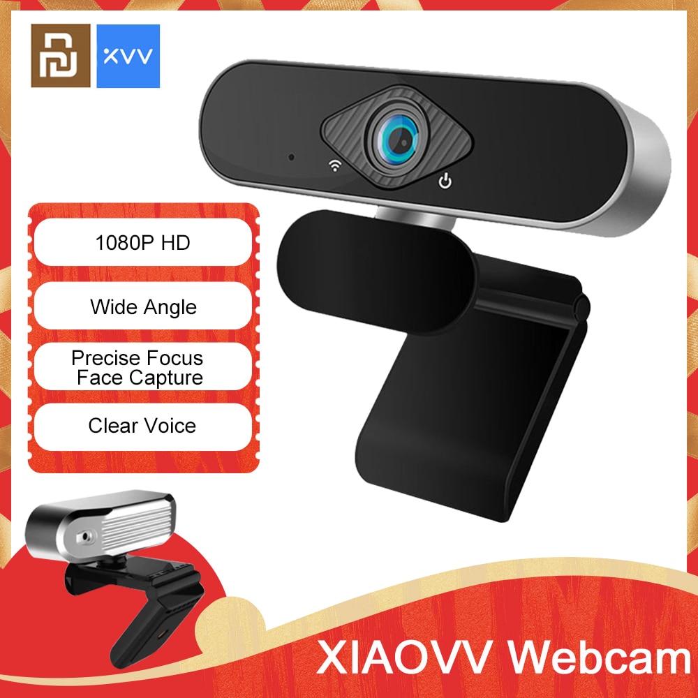 Xiaomi Xiaovv Webcam1080P ultraancho ángulo enfoque automático con construido en el micrófono para PC portátil de enseñanza en línea Web-cam Xiaomi