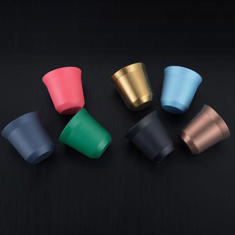2 pièces Expresso Tasses Tasses En Acier Inoxydable Isolé Tasse À Café Double Paroi Tasse