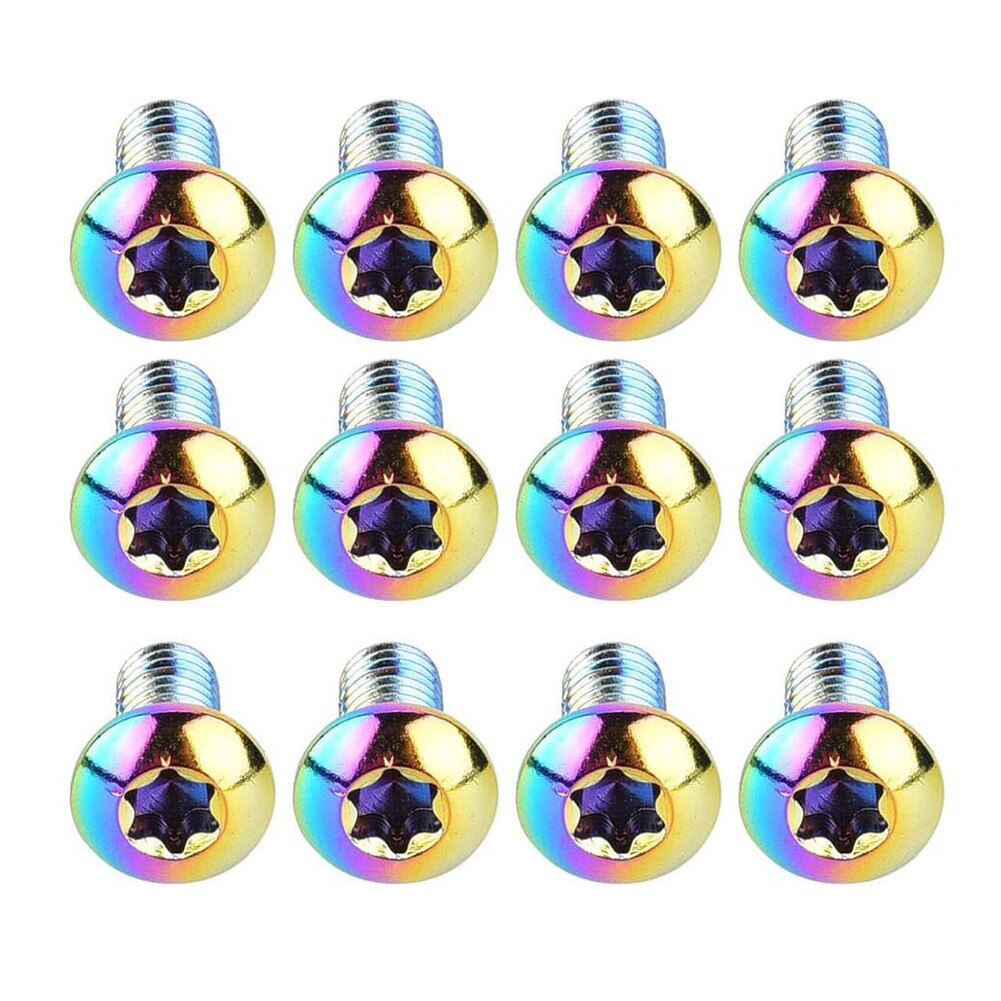 12Stck Bunte Fahrrad Bremsscheibe Schrauben T25 M5x10mm MTB Fahrrad Stahl Bremsscheibe Torx Schrauben Fahrrad Bremse Befestigung schrauben