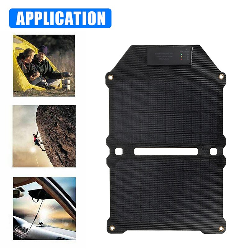 Solar Panel 20W 5V Solar Charger Portable Solar Battery Chargers Charging for Phone for Hiking Camping Outdoors