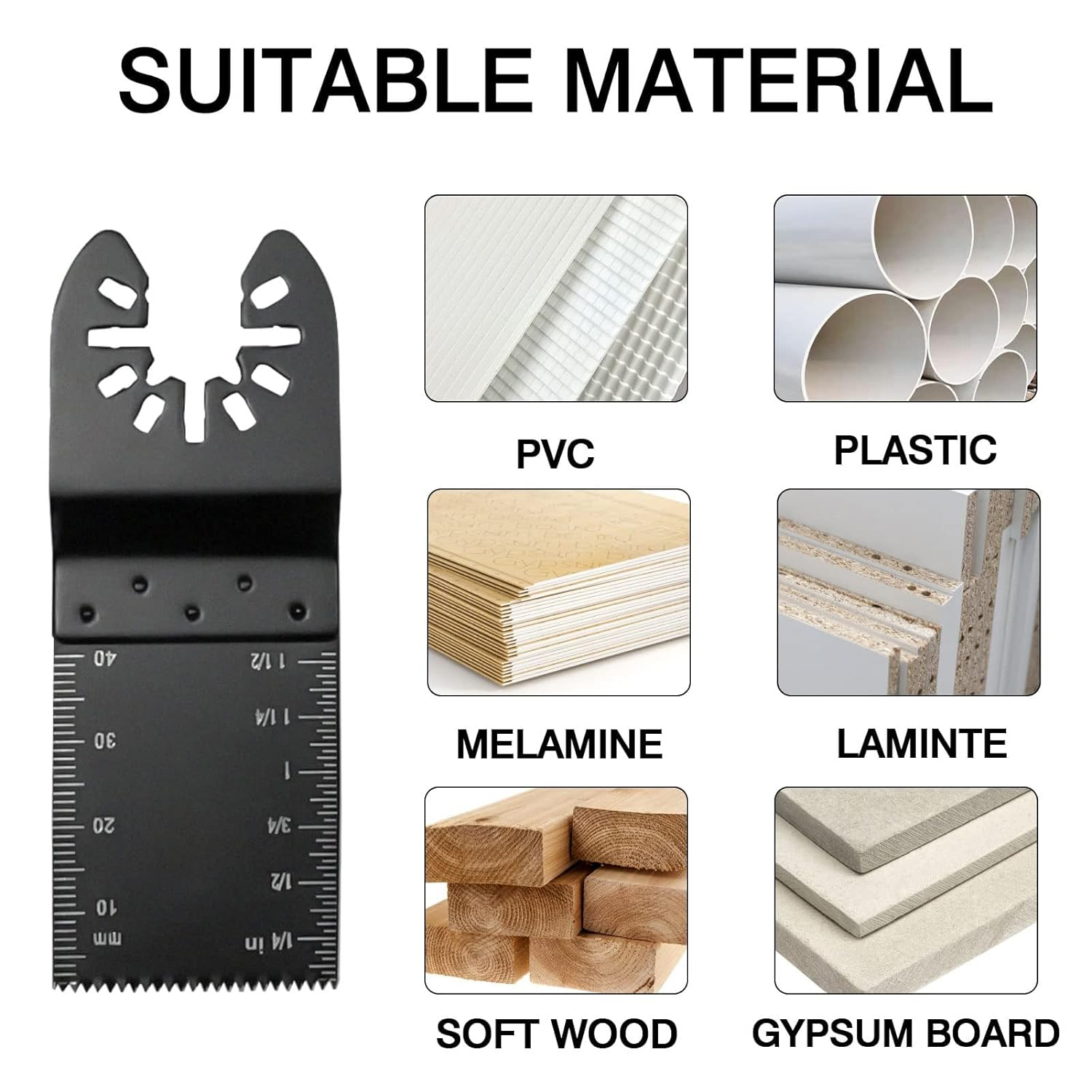 10 st oscillerande hårdmetallklingor för trä/metall/plast - multiverktygsklinga passar renoverare och gör-det-själv (universell)