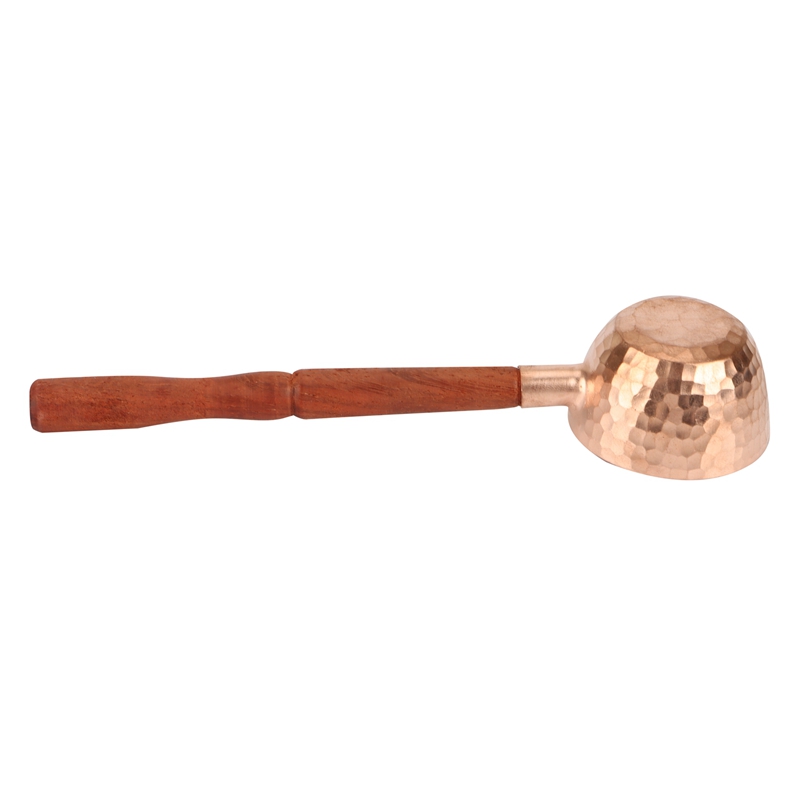 Kitchen Products Copper Coffee Scoop Coffee Bean Spoon with Wooden Handle Coffee Measuring Bean Spoon