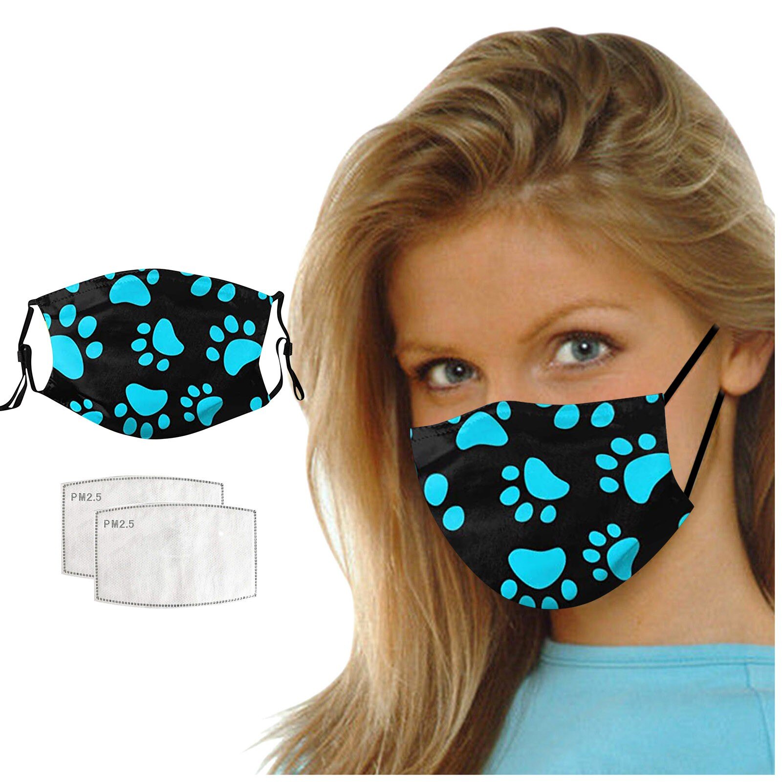 ski Fasemask Adult Animal Dog Printed Bandana Washable Reusable Fabric Lavables Masque Bandana: A