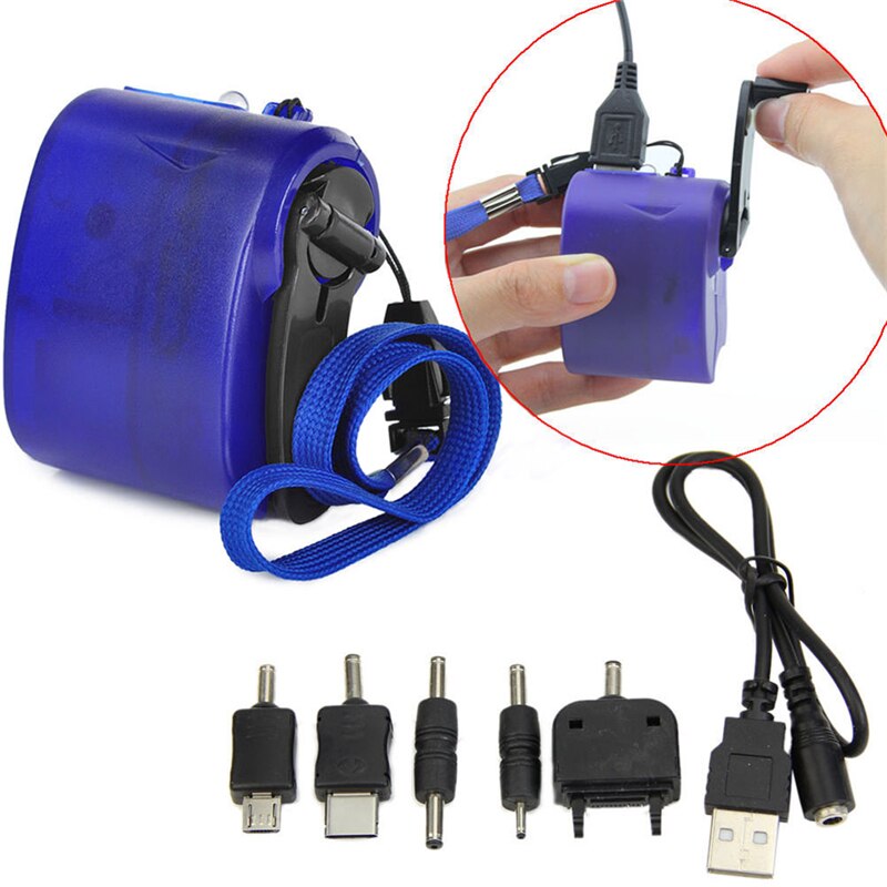 Chorro de cargador de emergencia DC 6V 300mA USB manivela Dinamo Manual teléfono celular para MP4 tableta del teléfono móvil fuente de alimentación al aire libre
