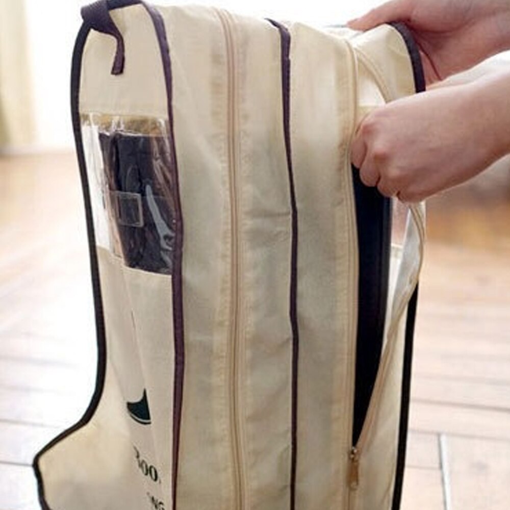 Schoen Pocket Boot Opbergtas Boot Cover Stofdicht Rits Zakje 2 Size Praktische Draagbare Korea Stijl Zichtbaar Venster Travel Case