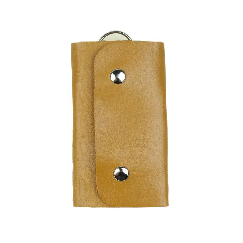 Women Men PU Leather Car Key Holders Keys Organizer Key Wallets Car Keychain Leather Housekeeper Key Wallet Cover 8 Colors: Yellow