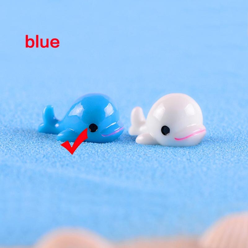 Zwaan Paard Eend Dolfijn Mini Hars Tuin Beeldjes Microlandschaft Instelling Miniaturen 5 Stks/set Diy Kip Kawaii: 5PCS Blue Dolphin