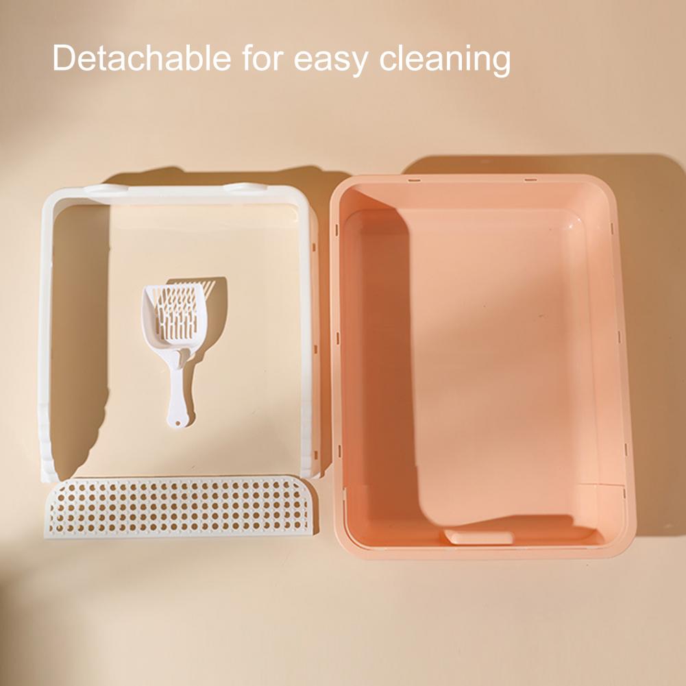Cat Litter Box Anti-splashing Semi-closed Heightened Fence Semi-closed Cat Toilet Potty Training Pet Supplies