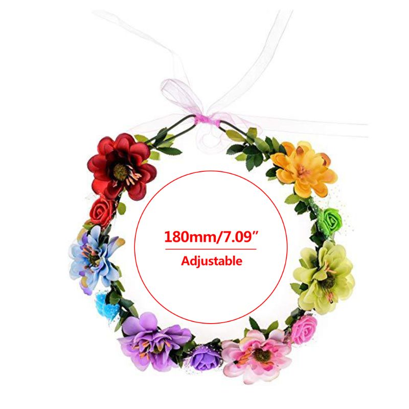 Diadema de flores rosa hecha a mano para niña y mujer, guirnalda Floral, banda para el pelo, corona, decoración ajustable, tocado de boda