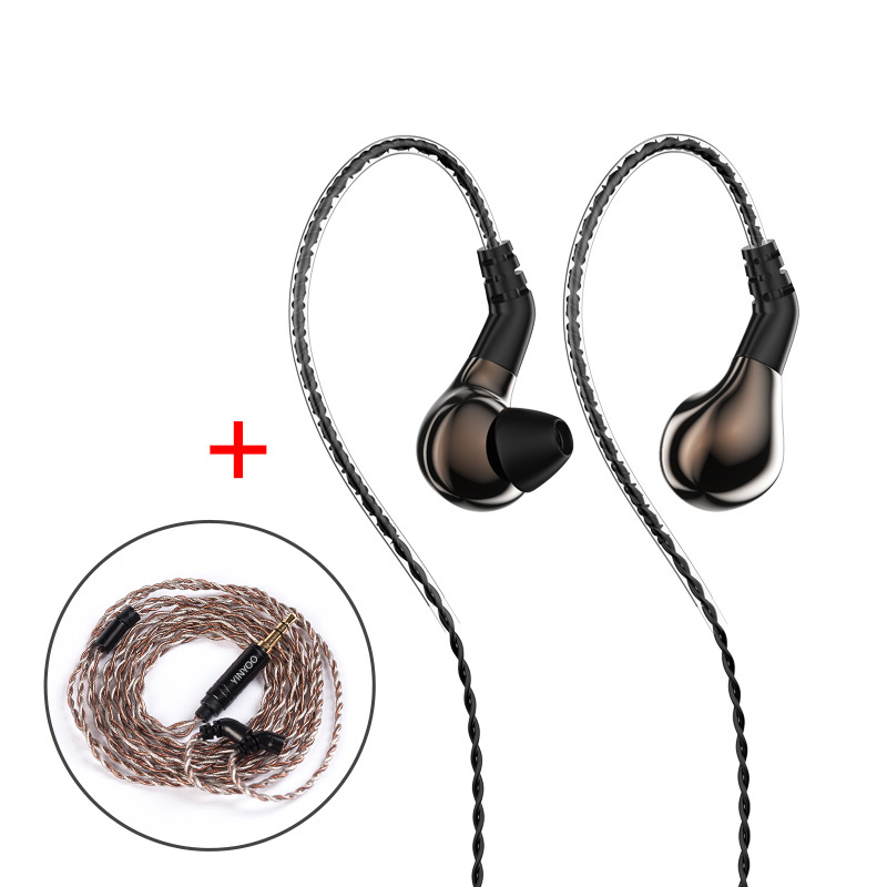 Blon BL-03 10mm Carbon Nanotube Diaphragm High Dynamic HIFI Earphone with detachable Cable zs10 Pro: gun no mic cable
