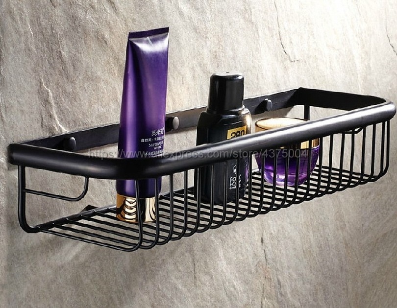 45cm Oil Rubbed Bronze Shower Storage Wall mount Soap / Sponge Shower Storage Basket Bathroom Shelf Shampoo Holder Nba064
