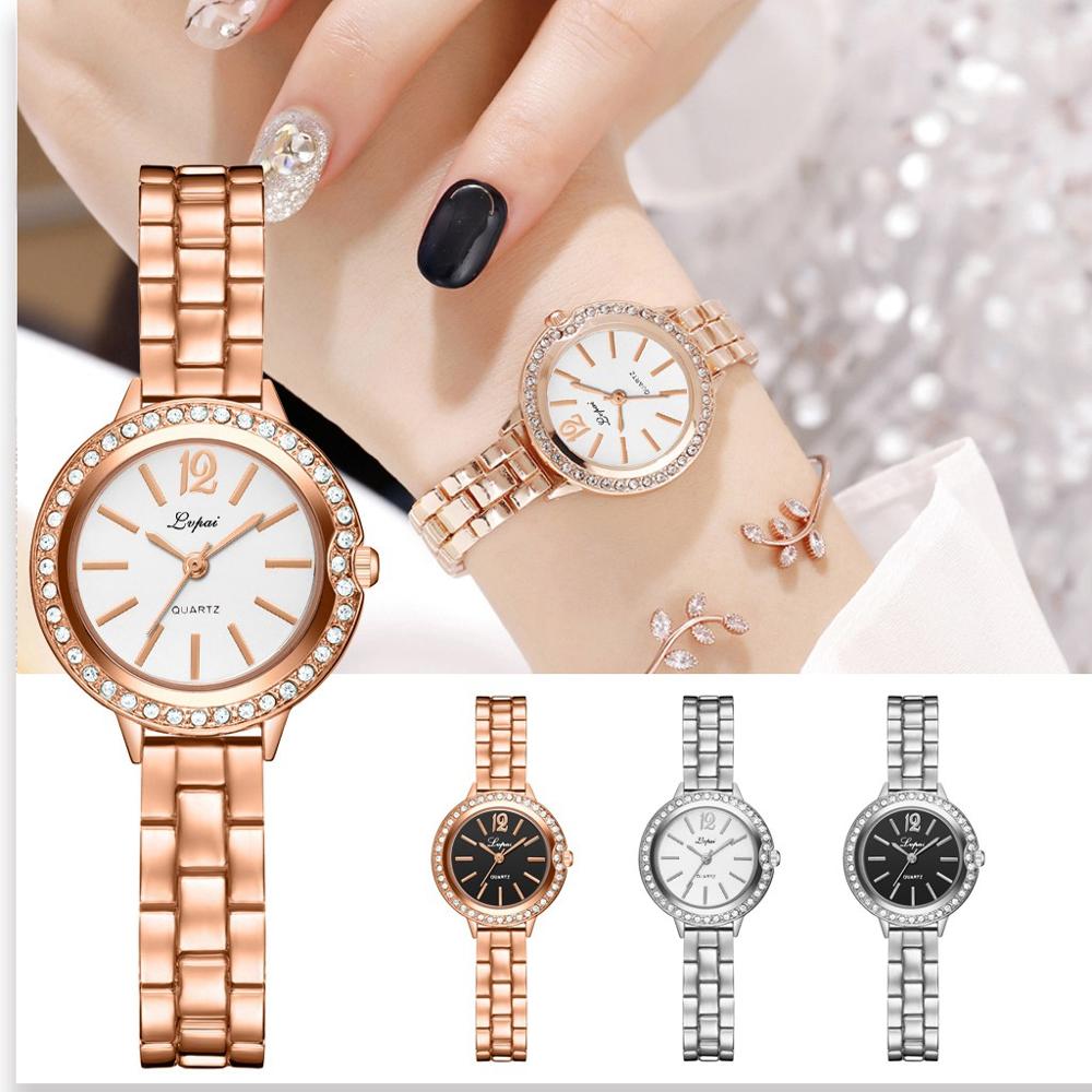 Lvpai Horloge Vrouwen Rose Gold Luxe Klok Vrouwen Armband Horloge Dames Luxe Rvs Vrouwen Klok