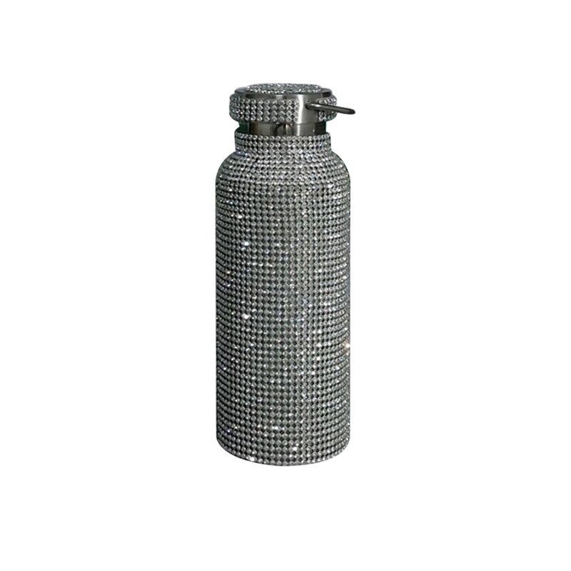 350/500/750 Diamant Water Fles Thermos Thermoskan Rvs Warmte Thermos Draagbare Zilver Water Flessen: 500ml A