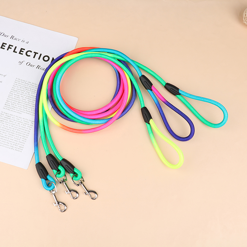 1Pc Nylon Rainbow Pet Dog Leash Walking Training Leash Cats Dogs Harness Collar