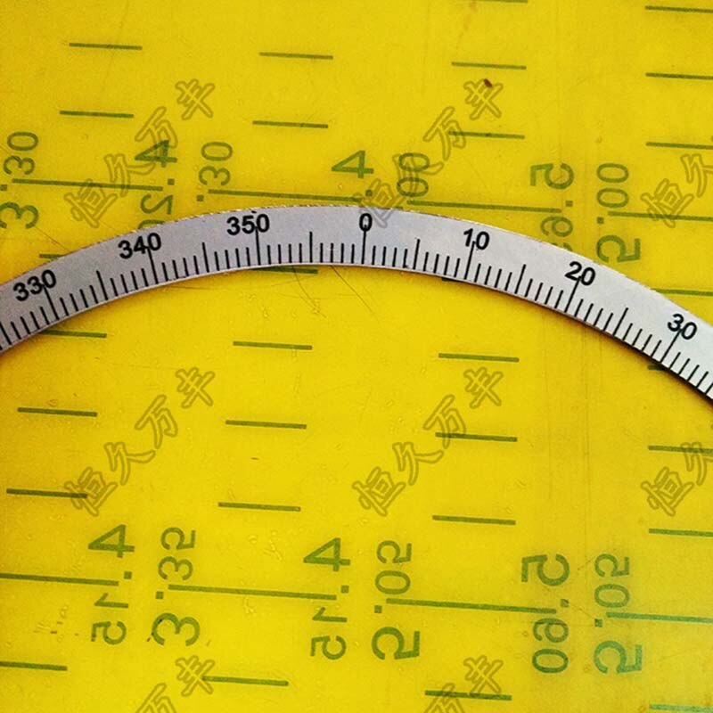 Medidor de ángulo de 166x150x1, Dial de 360 grados, círculo mecánico, placa decorativa de acero inoxidable