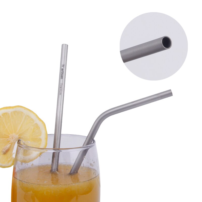 Tiartisan Kitchen Accessorie Titanium Straw Eco Friendly Metal Drinking Straw Reusable Straws