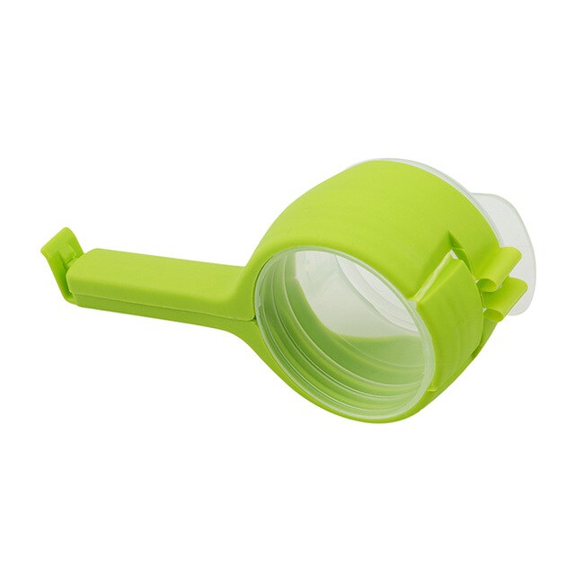 Clip de sellado de bocadillos pinza selladora para mantenimiento fresco de plástico auxiliar de ahorro de alimentos de viaje Gadgets de cocina sello verter bolsa de almacenamiento Clip: green