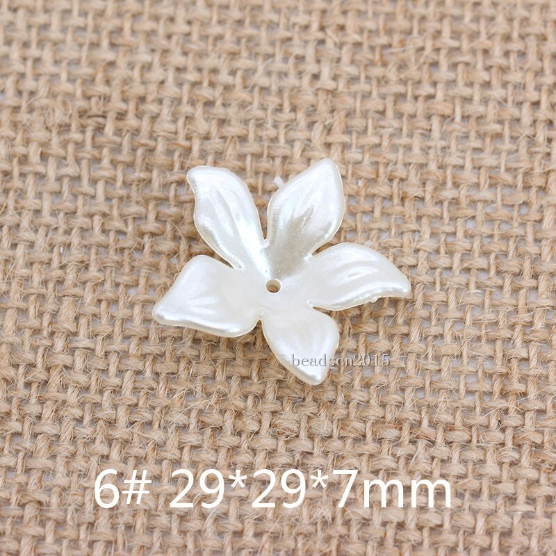 50 teile/los Blume Rose formen Nähen AUF Flatback ABS Nachahmung Perle Mit Loch Edelsteine Charms Kosmetische Zubehör DIY: No6