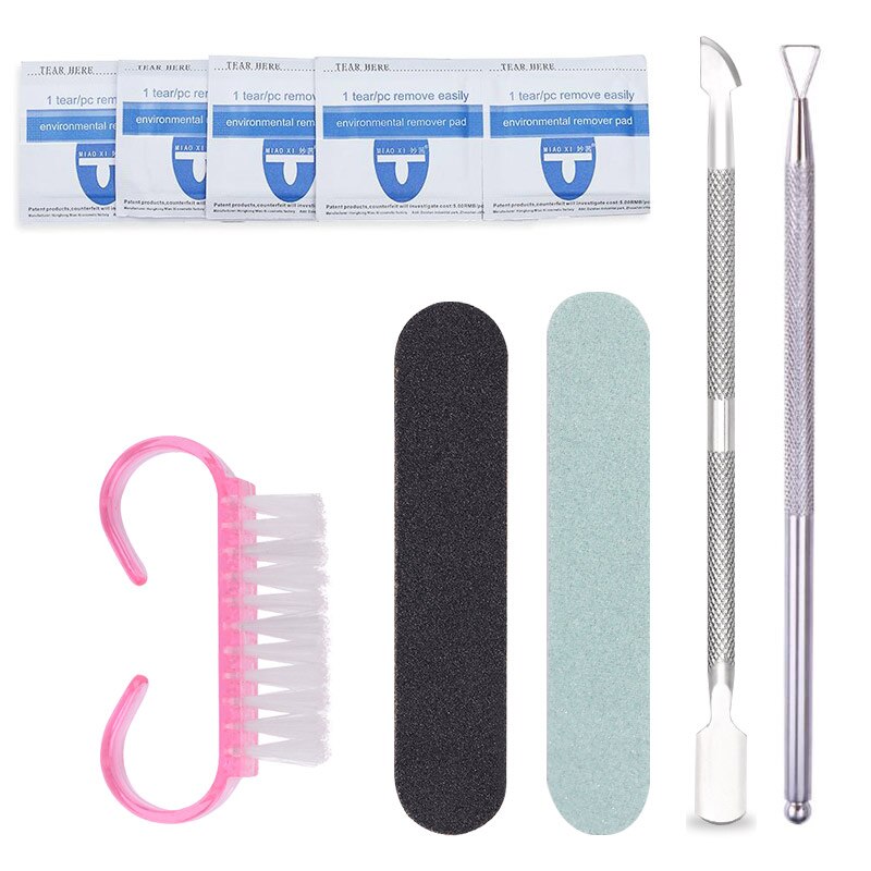 Manicure Nail Set Nail Art Tool Kits Cuticle Pusher Nail File Buffer Nagellak Remover Pedicure Nail Care Alle Voor manicure: Set 2