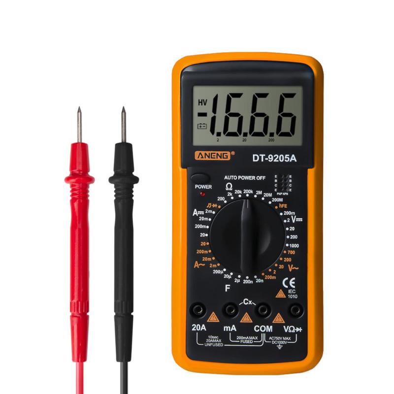 Aneng dt -9205a digital voltmeter strømspændingsmåler modstandstester: B