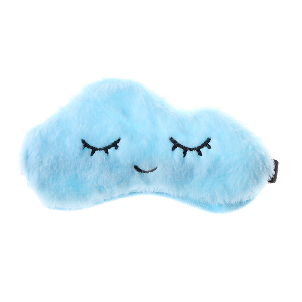 Plush Sleep Mask Cute Koala Rabbit Blindfold Eye Band Aid Cover Night Dream Mask Cotton Bandage Sleeing Relax: Cloud blue