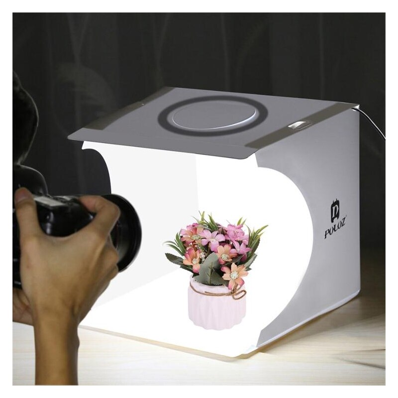 Caja de luces plegable para fotos de escritorio de 9 pulgadas caja de luz Softbox para fotos de estudio de fotografía 2 LED 6 colores para cámara de teléfono