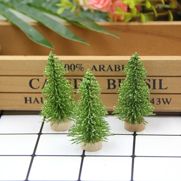 10 stks/partij 6 CM Kerst Bomen Kleine Pine Bomen Mini Bomen Geplaatst In De Desktop Thuis Kerst Decoratie Kinderen levert: Green