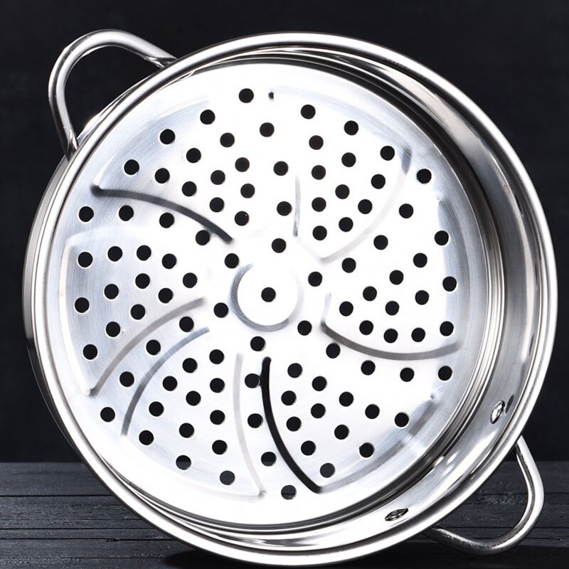 304 Stainless Steel with Double Ear Drain Basket Rice Cooker Food Steaming Grid TrayPot Dumplings Steamer Kitchen Cooking Tools