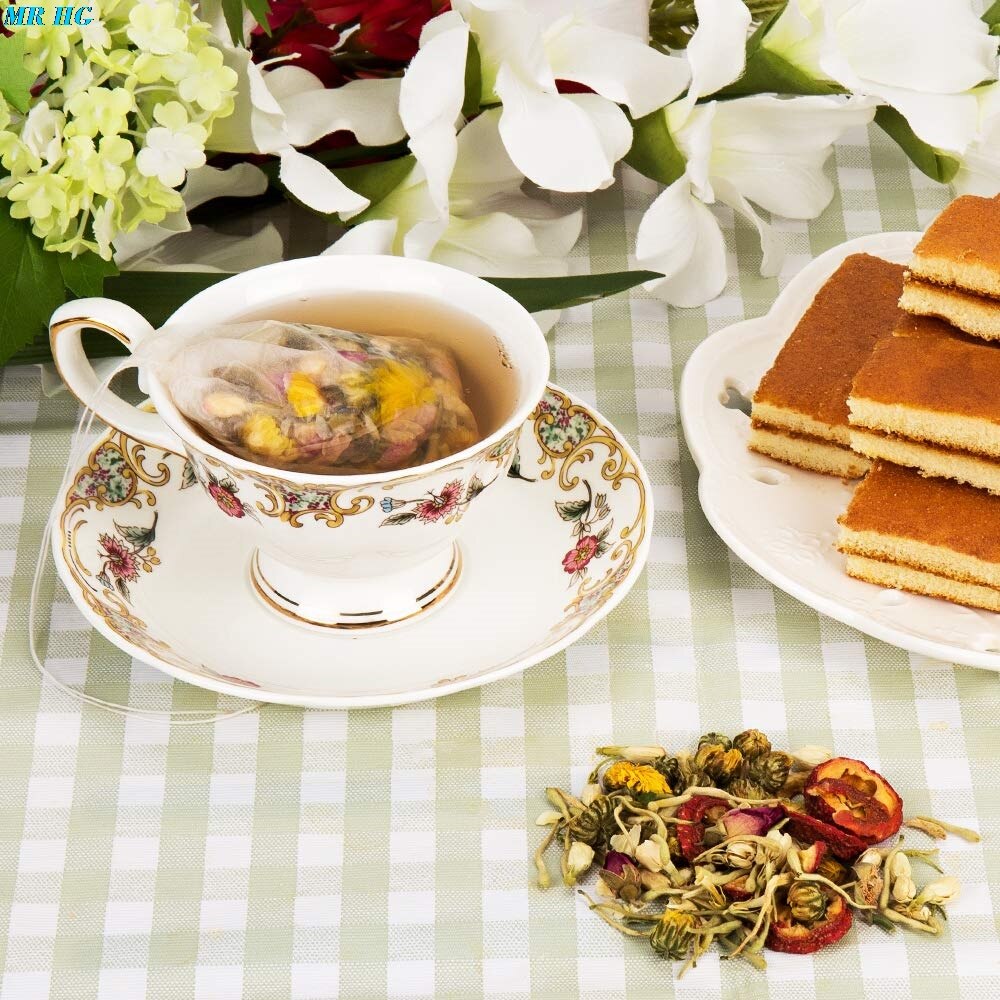 Kukurydzy z włókna filtr puste torebki herbaty PLA biodegradacji filtry robić kawy bezpieczeństwa w zakresie ochrony środowiska jedzenie-stopień sznurkiem torebki na herbatę 100 sztuk/partia