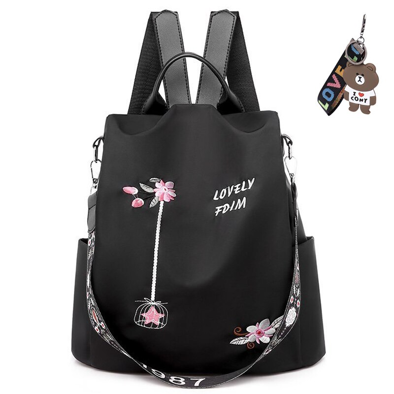 Pretty Style Girls Anti Theft School Backpack Casual Women Travel Backpack Durable Fabric Women Backpack: 12