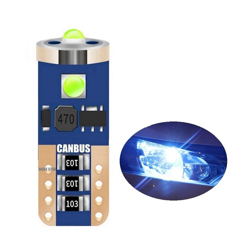 1Pcs T10 W5W WY5W 501 2825 168 Super Bright LED Car Lights Auto Marker Lamp Wedge Tail Side Bulb White Red Yellow: Crystal Blue