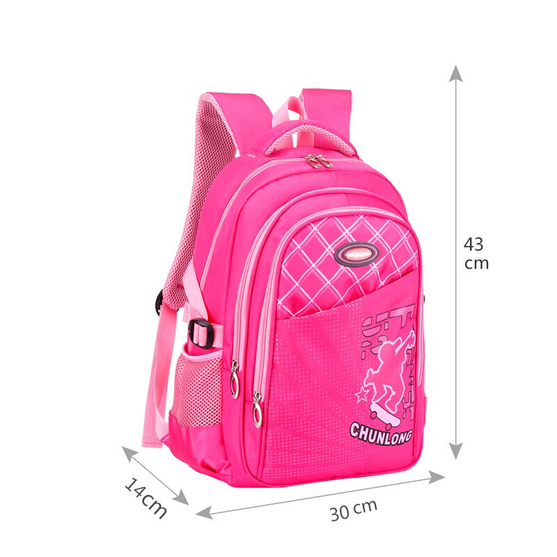 Primary Safe School Backpack for Boys Girls Waterproof Schoolbag kids Princess Orthopedic School bags Children Backpacks mochila: 6366 Rose Red