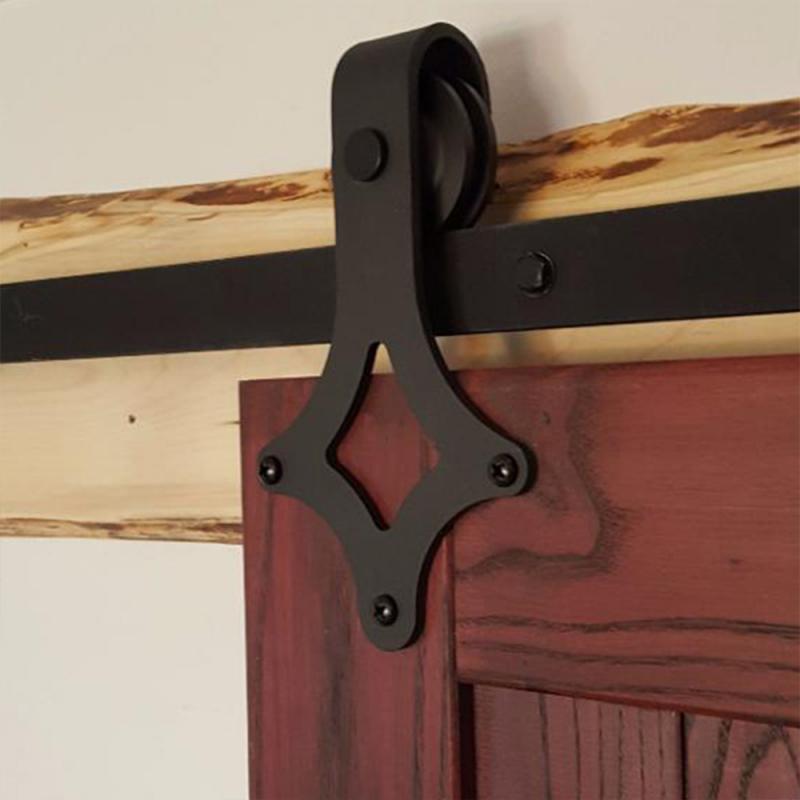 Für Europa Schiebetür Scheune Spur Hardware- Holz Scheune Tür Schiene Hardware- Schiebetür Spur Bausatz Scheune Tür System Rutsche Bausatz HWC