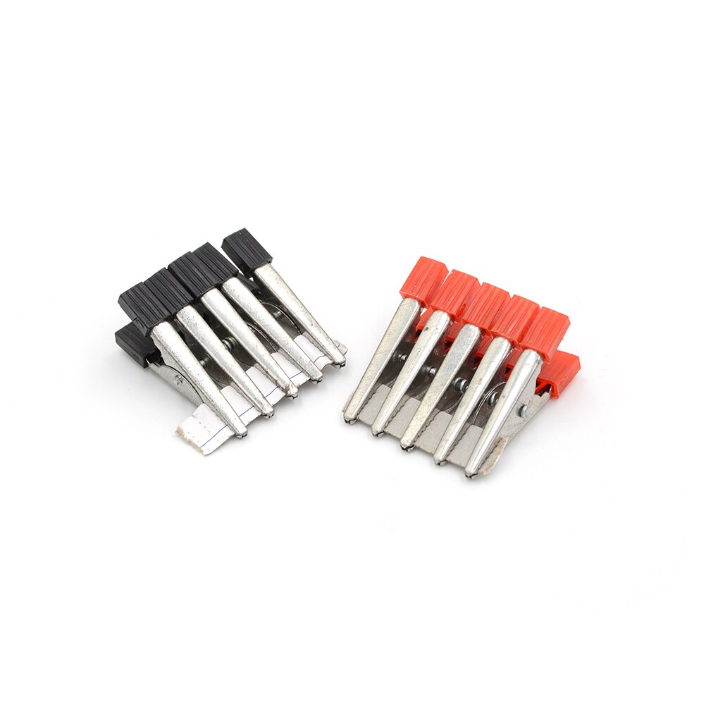 10pcs/lot Testing Metal Alligator Clips Clamps Red+ Black 32mm Insulated Crocodile Clips Plastic Handle Cable Lead