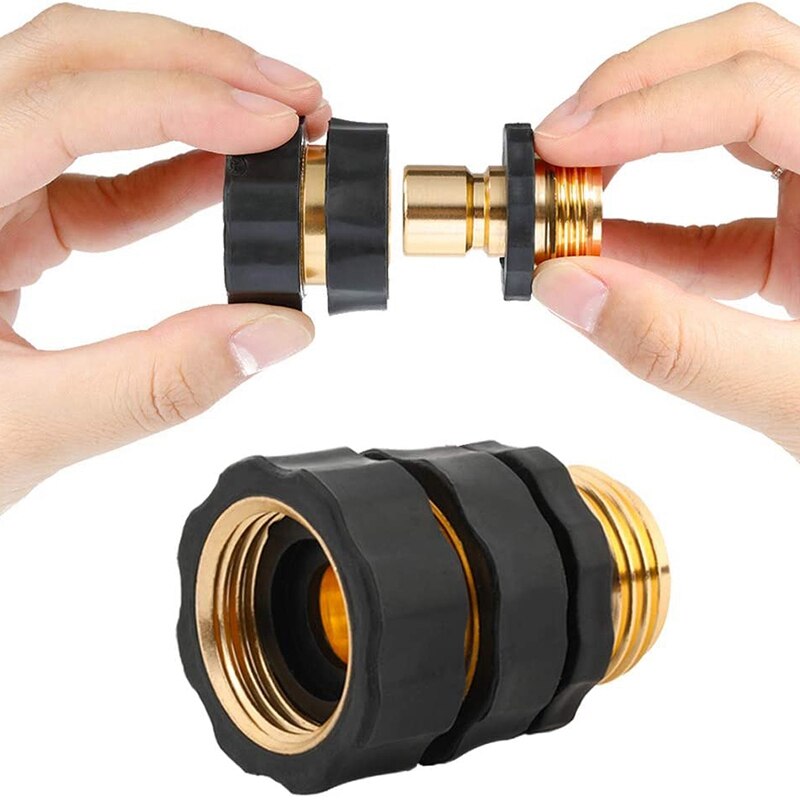 6Set Garden Hose Quick Connect Male and Female Set 3/4 Inch Quick Connector