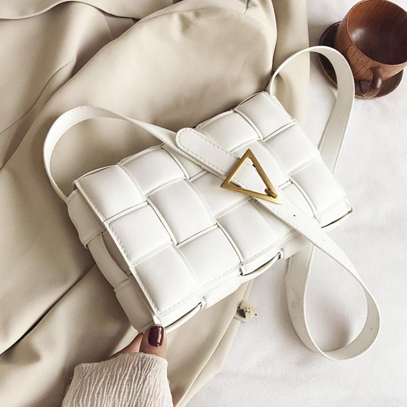 Mujer textura bolso Casual estilo bolso de mujer Popular de nueva salvaje tejido mensajero bolsa de Bolsa De Almohada cuadrada pequeña bolsa