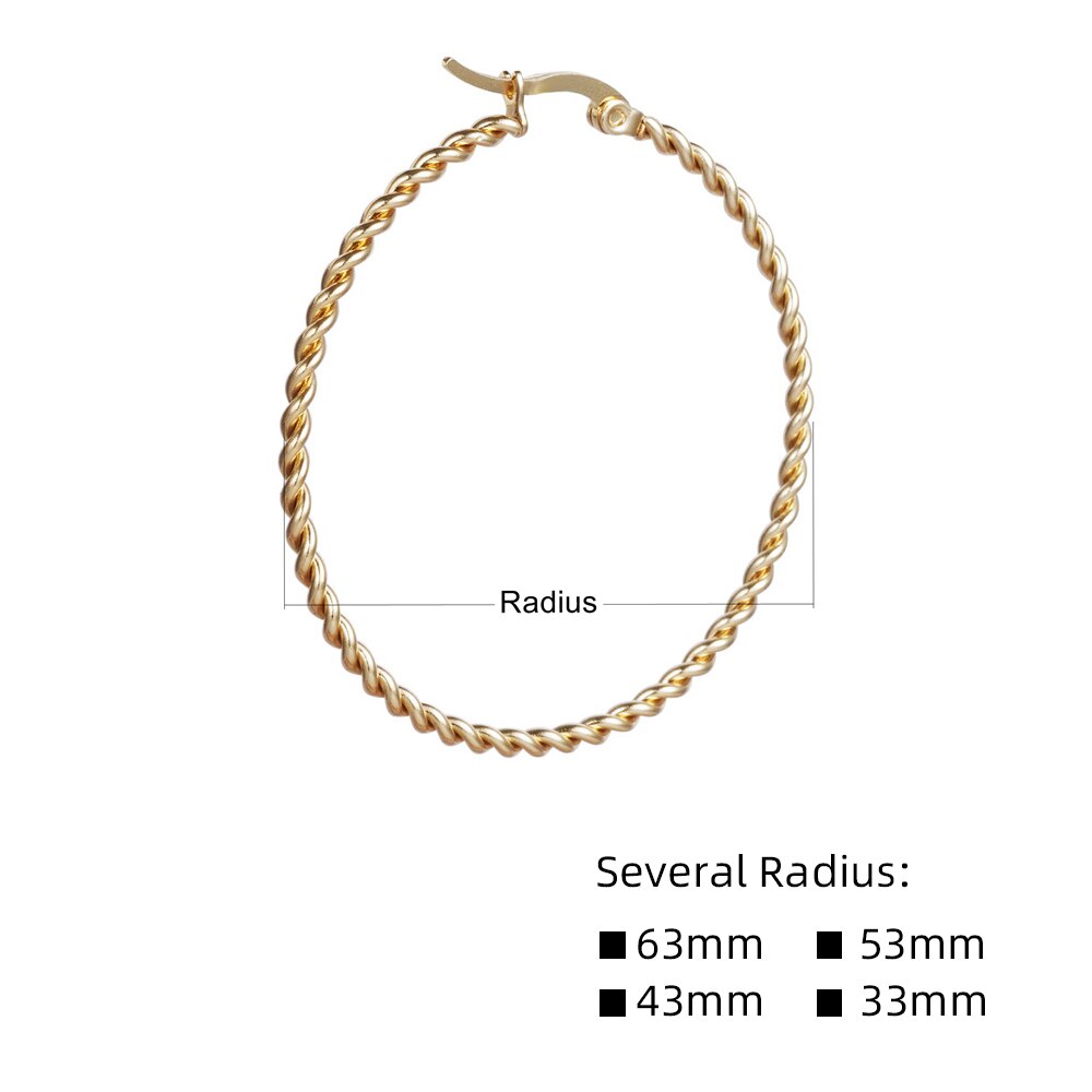 Essff 4 Verschillende Maten Rvs Punk Mens/Womens Oorbellen Gold Clip Oorbellen Hoop Ronde Cirkel Piercing Opknoping Oorbel