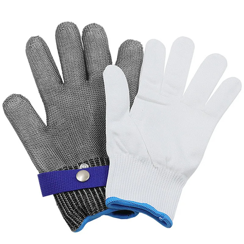 Edelstahl-Handschuhe, schnittfest, sicher, schnittfest, Handschutz, Metall, Fleisch, Netzhandschuh für Metzger, Draht, Messer, stichfest: M