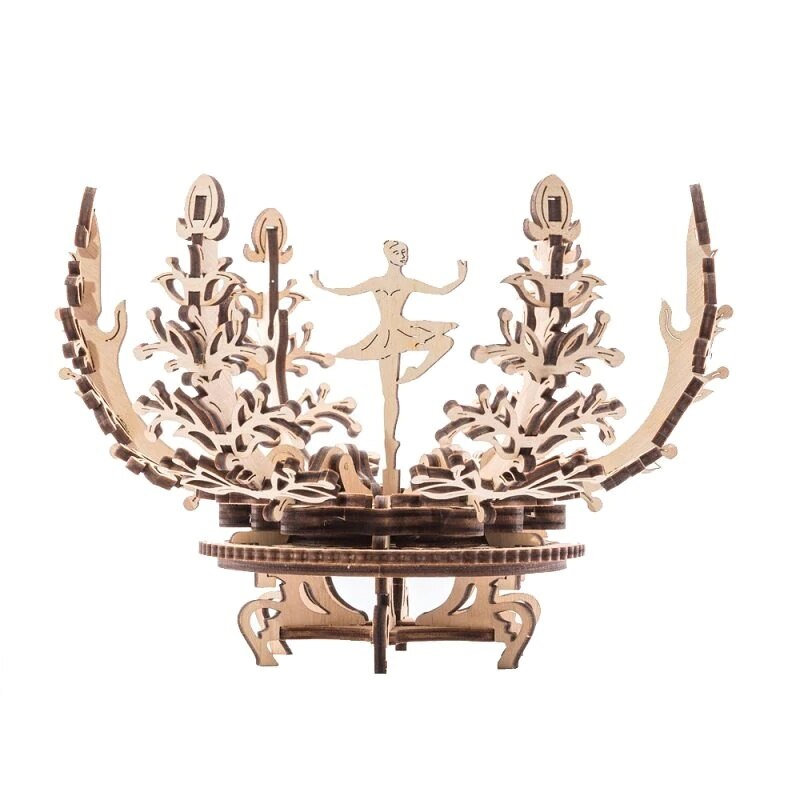 Wooden mechanical handicraft transmission female flower gear rotation jigsaw puzzle Ukraine Valentine's Day model