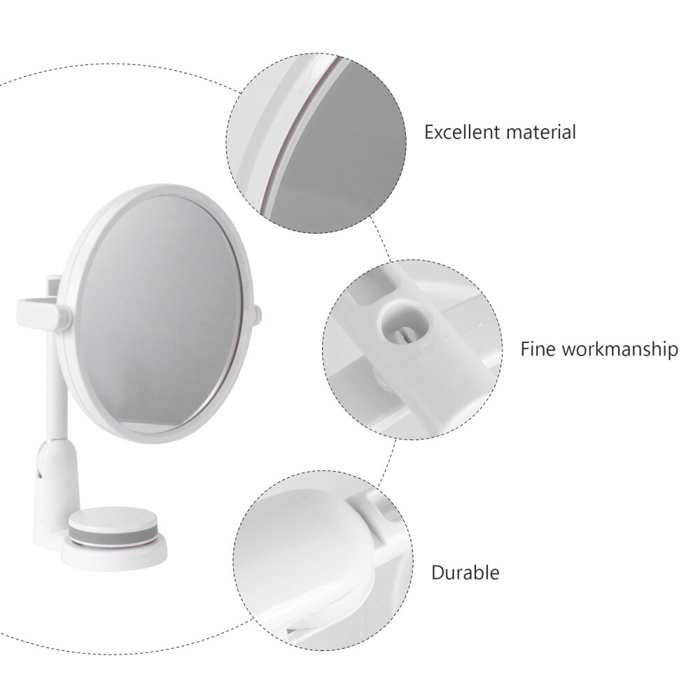 Wall Mounted Round Vanity Mirror Rotating Folding Cosmetic Mirror Household Make-up Mirror Perforating Toilet Glass Single Si