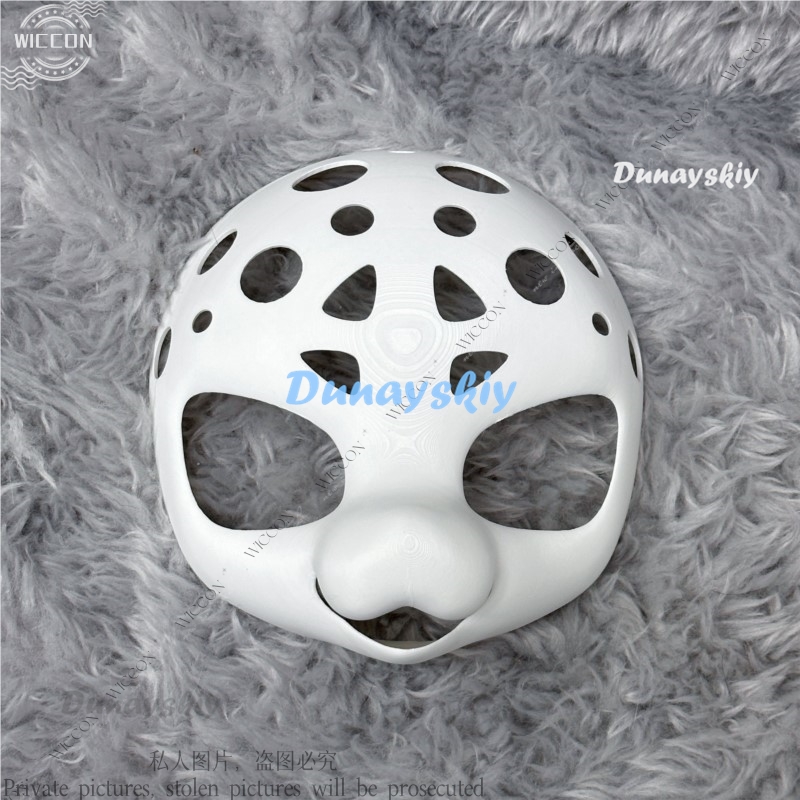 Peludo japonês felino adorável animal canino com crânio cabeça de animal rosto frontal diy acessórios fursuit festa de halloween mulher homem