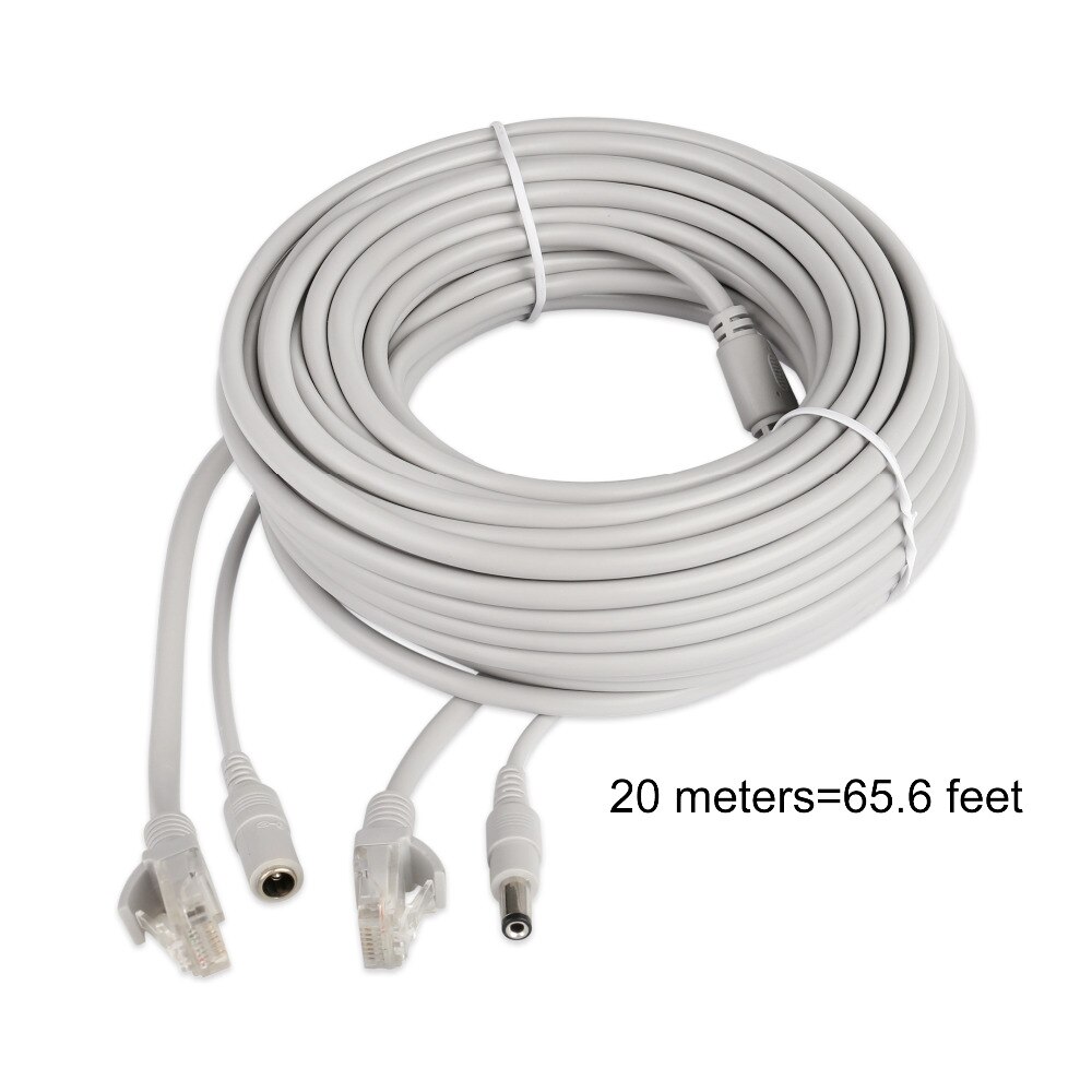 ESCAM 30m/20m/15m/10m/5m RJ45 + DC 12V de potencia Cable Lan Cables de red para CCTV Cámara IP de red