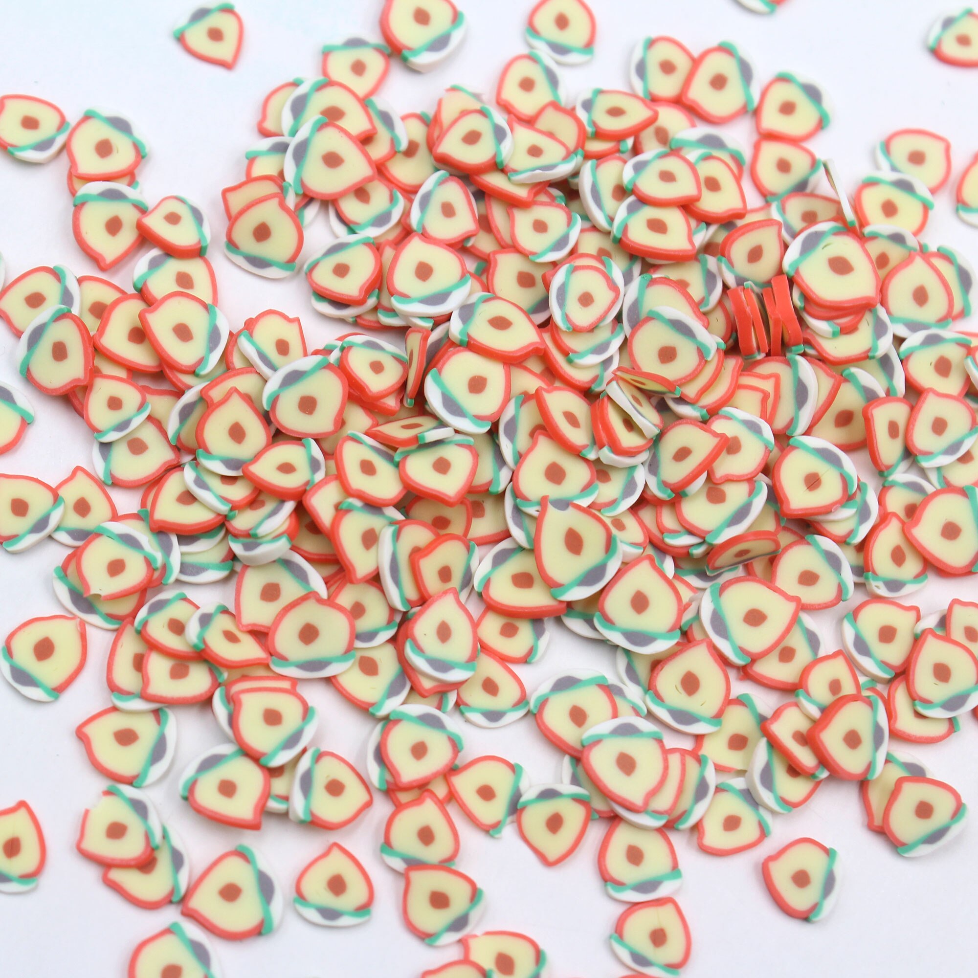 Tranches de pêche en argile polymère, 100 g/Lot, arrosages de Fruits pour la décoration artistique et Mobile, artisanat de bricolage, accessoires de remplissage: Default Title